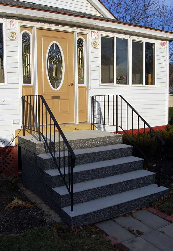 left hand view of Installed Precast Concrete Stairs