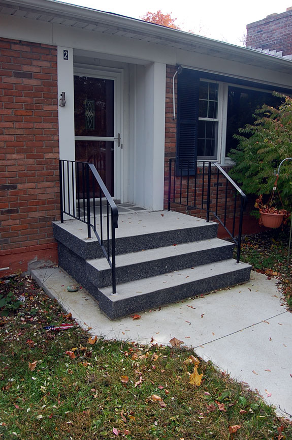 left hand view of Installed Precast Concrete Stairs