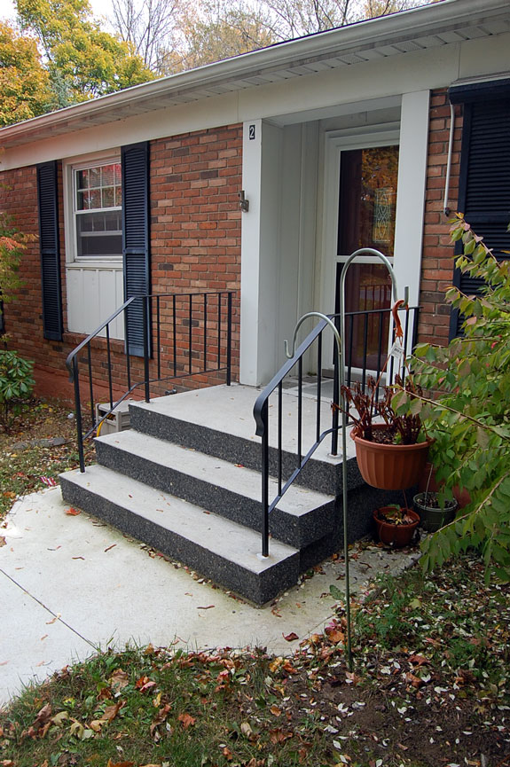 right hand view of Installed Precast Concrete Stairs